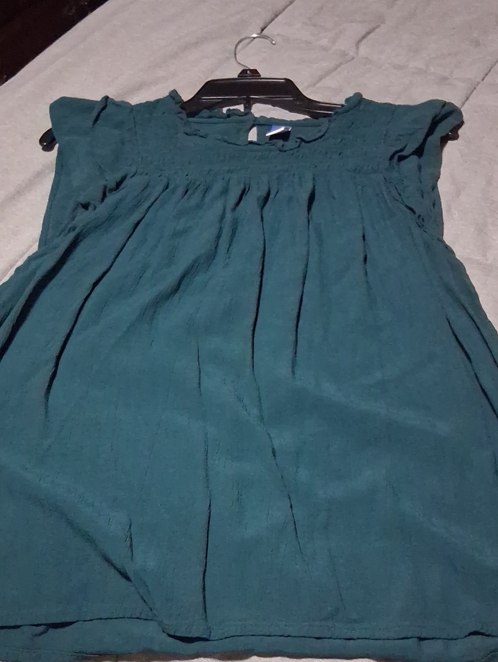 Old Navy Dark Teal Short Sleeve Peasant Blouse